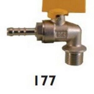 177015 Rubinetto a sfera per gpl a squadra 1/2" M x portagomma Ø 8 RASTELLI - immagine 1