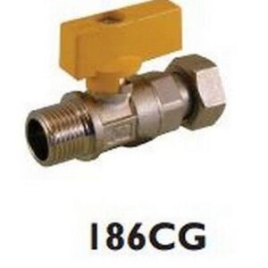 186CG020 Rubinetto a sfera gas diritto M 1/2" x calotta girevole 3/4" RASTELLI