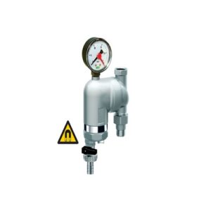 39M6 12 FILTRO CROMATO C/ATT. ORIENTABILI 1/2' ATT. M-F 300µm CON DI MAGNETE E MANOMETRO FAR - immagine 1