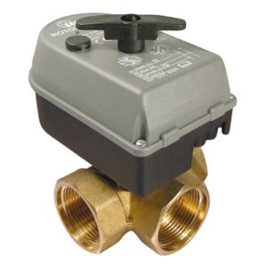 424807050 Valvola deviatrice rotante 3 vie ottone att FFF+servocomando 230V 18s 3V 3/4" IVR - immagine 1