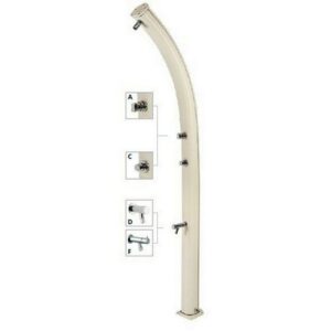 09271 Colonna doccia solare temporizzata in alluminio con lavapiedi IDRAL