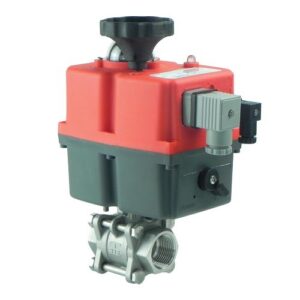 466502412 Valvola a sfera in 3 pezzi inox FF e attuatore elettrico 1/4" IVR