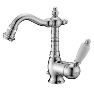 50420CR Monocomando bidet con scarico automatico leva bianca PORTA E BINI