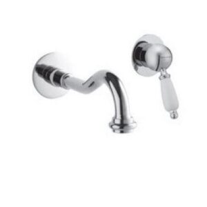 50424CR Monocomando lavabo a muro due parti L 160 mm leva bianca PORTA E BINI - immagine 1