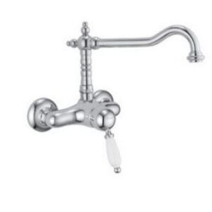 50451CR Monocomando lavello a parete canna alta New Old leva bianca PORTA E BINI - immagine 1