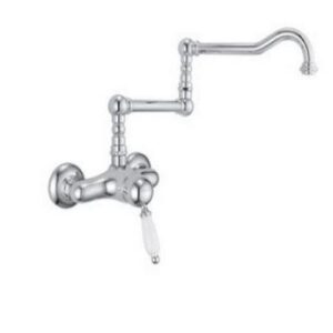 50452CR Monocomando lavello a muro snodato New Old leva bianca PORTA E BINI - immagine 1