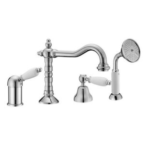 50480CR Monocomando bordo vasca quattro fori con deviatore e bocca PORTA E BINI - immagine 1