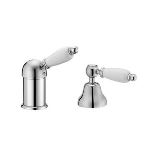 50482CR Monocomando bordo vasca con deviatore leva bianca PORTA E BINI - immagine 1