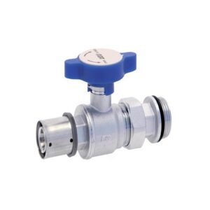 59493202 VALVOLA CROMATA A SFERA 1' M PF Ø 32X3 MAN.ROSSA ATT.COLLETTORI FAR - immagine 1