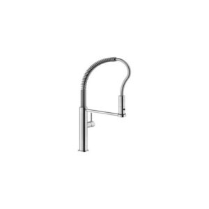 AQ109300/60IX RUBINETTO MISCELATORE LAVELLO CANNA GIREVOLE CON MOLLA E DOCCETTA DUE GETTI INOX NOBILI - immagine 1