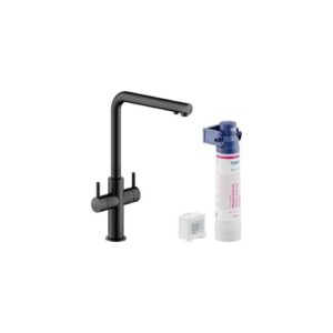 AQ93823/3VBBM RUBINETTO MISCELATORE LAVELLO BICOMANDO ACQUA FILTRATA CONTALITRI NERO OPACO NOBILI