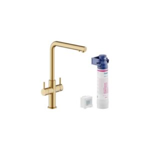 AQ93823/3VBGTP RUBINETTO MISCELATORE LAVELLO BICOMANDO ACQUA FILTRATA CONTALITRI ORO NOBILI - immagine 1