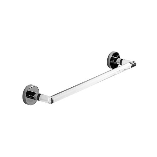 CP914JF P.ASCIUGAMANI ACRILICO FISSO CM. 40 COLORE TS/OC TRASPARENTE/CROMO