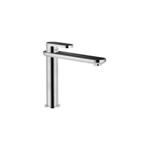 DS106158/2C21 RUBINETTO MONOCOMANDO LAVABO CART.Ø28 SCARICO AUTOMATICO PUSH POLISHED CARBONCROMO NOBILI