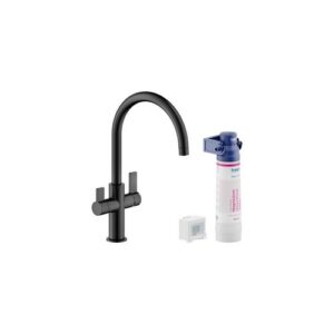 FL96824/3VBBM RUBINETTO MISCELATORE LAVELLO BICOMANDO ACQUA FILTRATA CONTALITRI FLAG NERO OPACO NOBILI - immagine 1