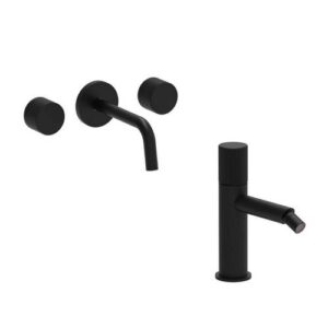 JO09 Set batteria incasso lavabo bocca 24,5cm con bidet nero opaco JO PAFFONI