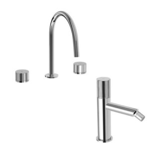 JO10 Set batteria lavabo con bocca fissa con bidet cromato JO PAFFONI