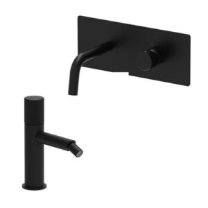 JO14 Set lavabo incasso acciaio inox 17,8cm con bidet nero opaco JO PAFFONI