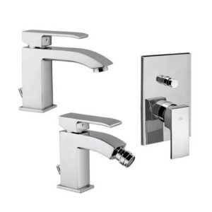 LES02 lavabo + bidet con pilette + doccia a muro LEVEL PAFFONI