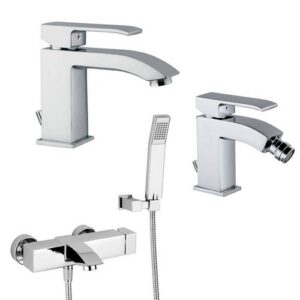 LES04 Miscelatori lavabo + bidet + vasca con doccetta LEVEL PAFFONI