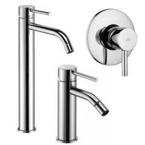 LIG05 Set lavabo prolungato+ bidet+ incasso doccia 11,6cm cromato LIGHT PAFFONI