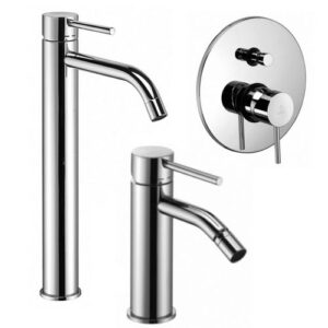 LIG06 Set lavabo prolungato+ bidet+ incasso doccia con deviatore LIGHT PAFFONI