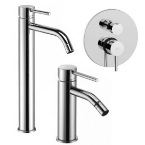 LIG09 Set lavabo prolungato e bidet incasso doccia 2 uscite cromato LIGHT PAFFONI