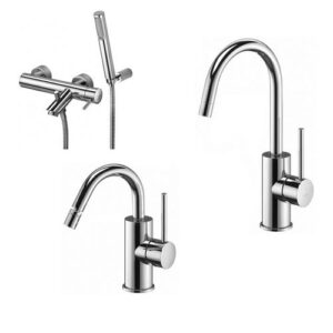 LIG32 Set lavabo e bidet canna a U con esterno vasca LIGHT PAFFONI