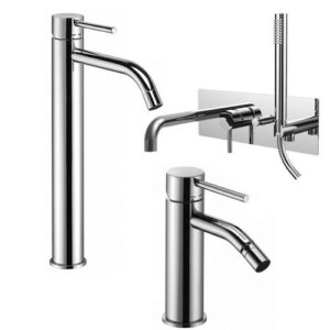 LIG36 Set lavabo prolungato e bidet con incasso vasca cromato LIGHT PAFFONI