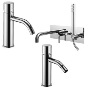 LIG39 Set lavabo e bidet senza leva con incasso doccia cromato LIGHT PAFFONI