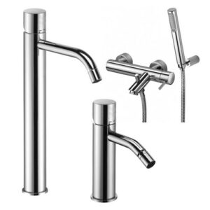 LIG43 Set lavabo prolungato e bidet senza leva esterno vasca LIGHT PAFFONI