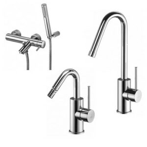 LIG46 Set lavabo e bidet canna orientabile con esterno vasca LIGHT PAFFONI - immagine 1