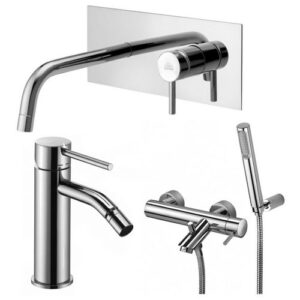 LIG48 Set lavabo incasso 12,3cm con bidet ed esterno vasca LIGHT PAFFONI