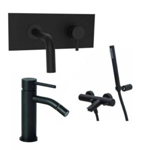 LIG56 Set lavabo incasso acciaio inox 24,8cm bidet esterno doccia LIGHT PAFFONI