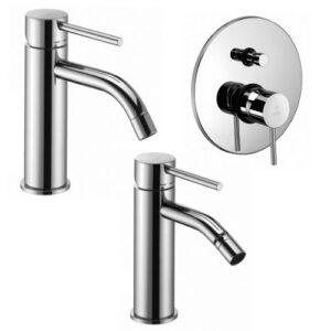 LIG58 Set lavabo e bidet con incasso doccia con deviatore cromato LIGHT PAFFONI - immagine 1