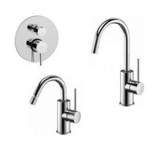LIG59 Set lavabo e bidet canna a U incasso doccia 2 uscite cromato LIGHT PAFFONI