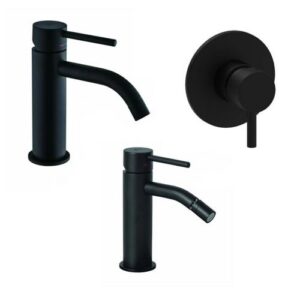 LIG63 Set lavabo e bidet con incasso doccia 11,6cm nero opaco LIGHT PAFFONI