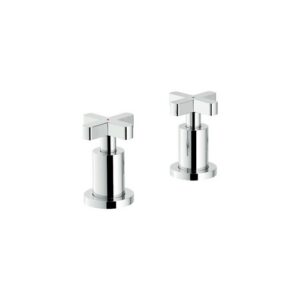 LR116204CR COPPIA PIANTANE BORDO VASCA DEVIATORE 2 VIE CROMO NOBILI - immagine 1