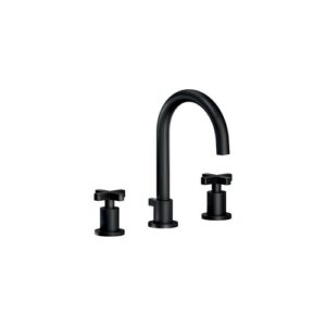 LR116211/1BM RUBINETTO MISCELATORE LAVABO TRE FORI BOCCA MM.150 CON SCARICO NERO OPACO NOBILI - immagine 1