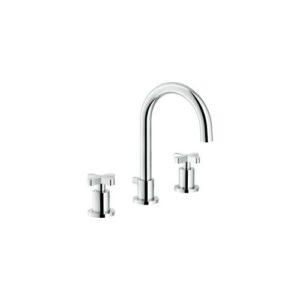 LR116211/1CR RUBINETTO MISCELATORE LAVABO TRE FORI BOCCA MM.150 CON SCARICO CROMO NOBILI - immagine 1