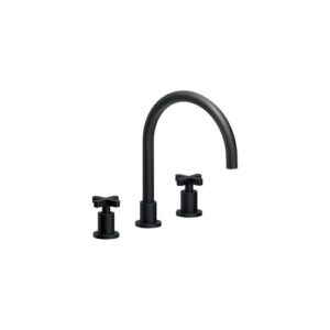 LR116211/5BM RUBINETTO MISCELATORE LAVABO TRE FORI BOCCA MM.200 CON SCARICO NERO OPACO NOBILI - immagine 1