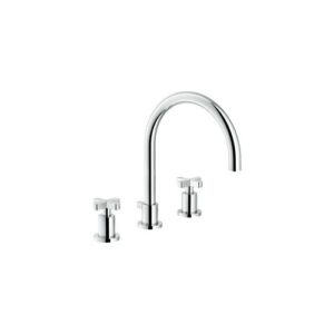 LR116211/5CR RUBINETTO MISCELATORE LAVABO TRE FORI BOCCA MM.200 CON SCARICO CROMO NOBILI - immagine 1