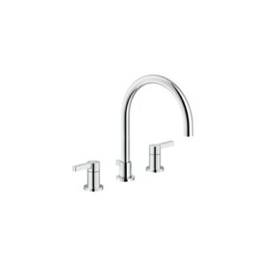LR116211/5T1CR RUBINETTO MISCELATORE LAVABO TRE FORI BOCCA MM.200 CON SCARICO T1 CROMO NOBILI - immagine 1