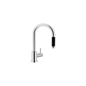 LV00137/1CR RUBINETTO MISCELATORE DOCCIA ESTRAIBILE MONOGETTO IMPUGNATURA NERA LIVE CROMO NOBILI - immagine 1