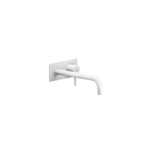 LV00198/2WM RUBINETTO MONOCOMANDO LAVABO A PARETE INCASSO BOCCA 250mm CON PIASTRA LIVE BIANCO OP NOBILI - immagine 1