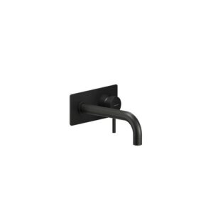 LV00198BM RUBINETTO MONOCOMANDO LAVABO A PARETE INCASSO BOCCA DA 150MM CON PIASTRA LIVE NERO O NOBILI - immagine 1