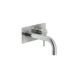 LV00198IX RUBINETTO MONOCOMANDO LAVABO A PARETE INCASSO BOCCA DA 150MM CON PIASTRA LIVE NICKEL NOBILI - immagine 1