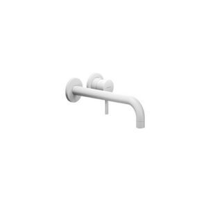 LV00199/2WM RUBINETTO MONOCOMANDO LAVABO A PARETE INCASSO BOCCA 250mm CON ROSONI LIVE BIANCO OPACO NOBILI - immagine 1