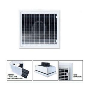 PWC100002 GRIGLIA DI RIPRESA CON PLENUM, FILTRO E CLIPS DI FISSAGGIO 730x410 TECNOSYSTEMI - immagine 1