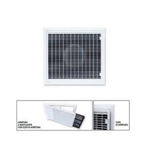 PWC100007 GRIGLIA DI RIPRESA CON FILTRO ESTRAIBILE E CLIPS DI FISSAGGIO 930x410 TECNOSYSTEMI - immagine 1